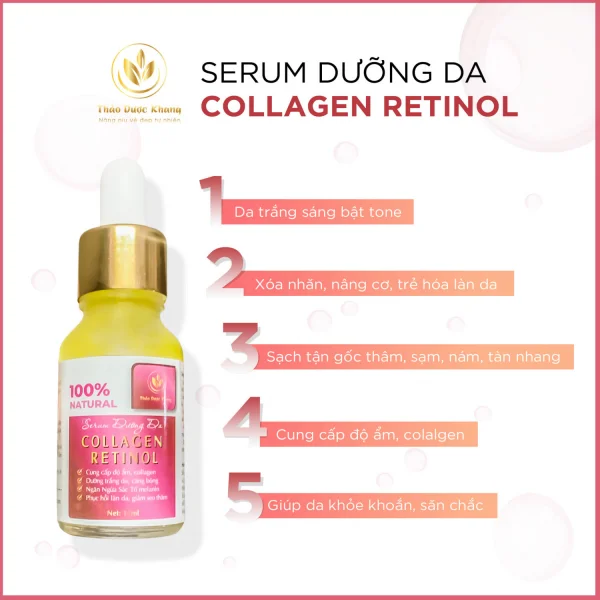  Serum Dưỡng Da Collagen Retinol - Màu sắc Hồng Size 15ML